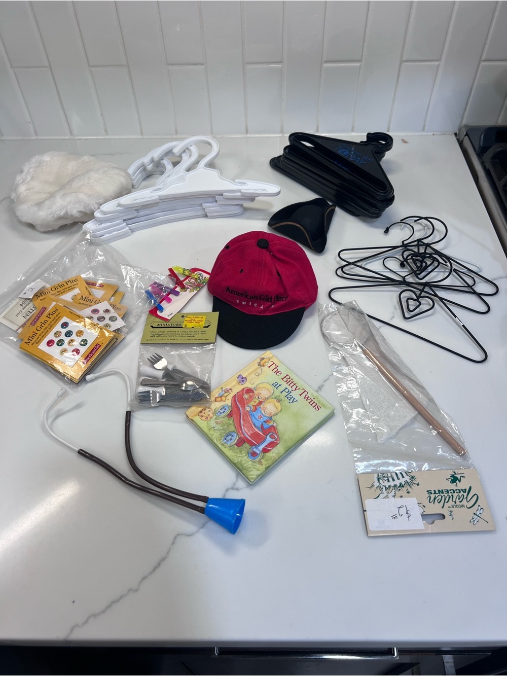 American Girl Misc Lot Hats Hangers Pins more